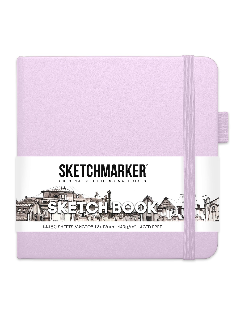 фото Скетчбук sketchmarker 2314702sm 140г/м2 12х12см., цв: пастельно-фиолетовый