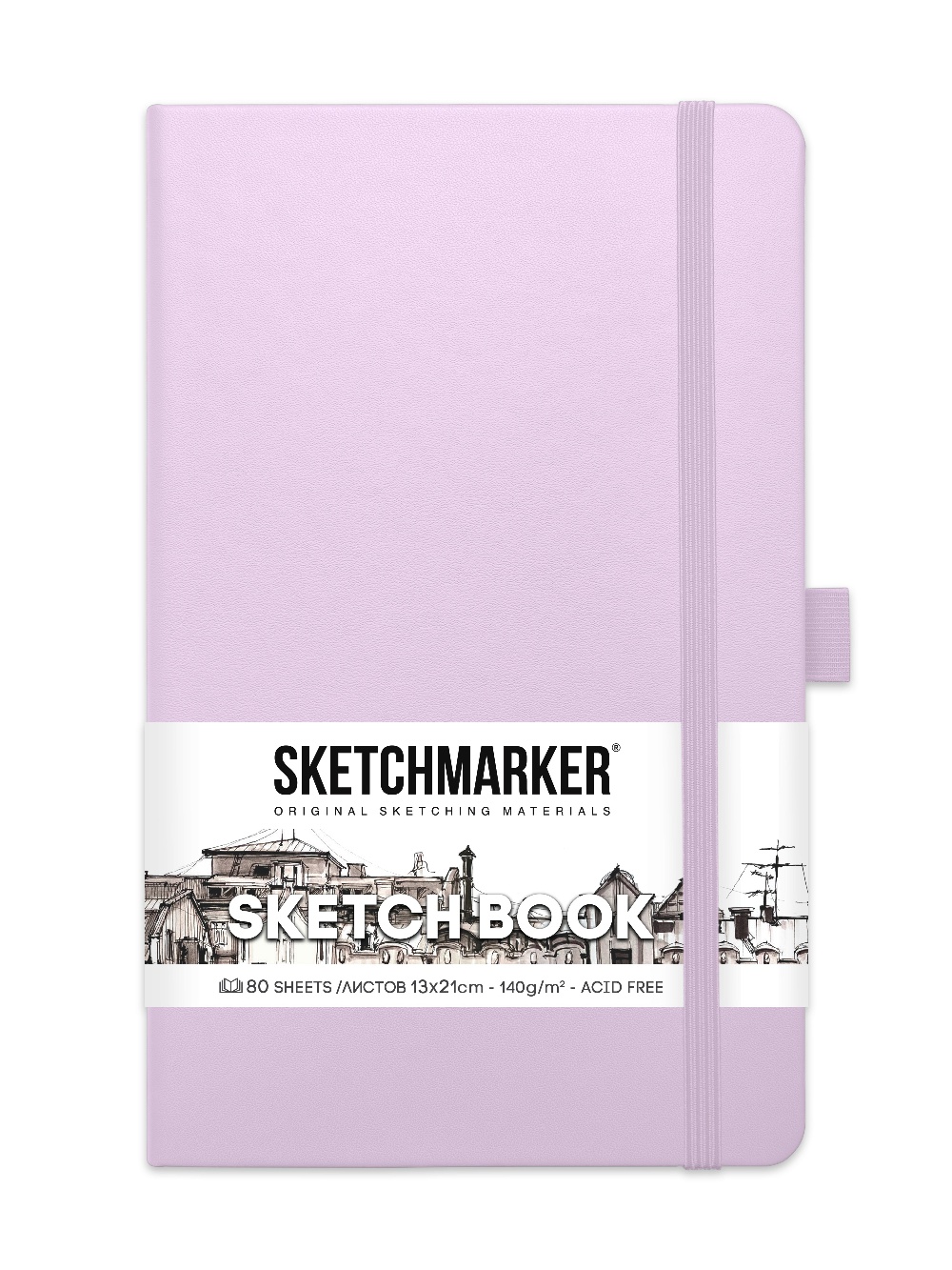 фото Скетчбук sketchmarker 2314703sm 140г/м2 13х21см., цв: пастельно-фиолетовый