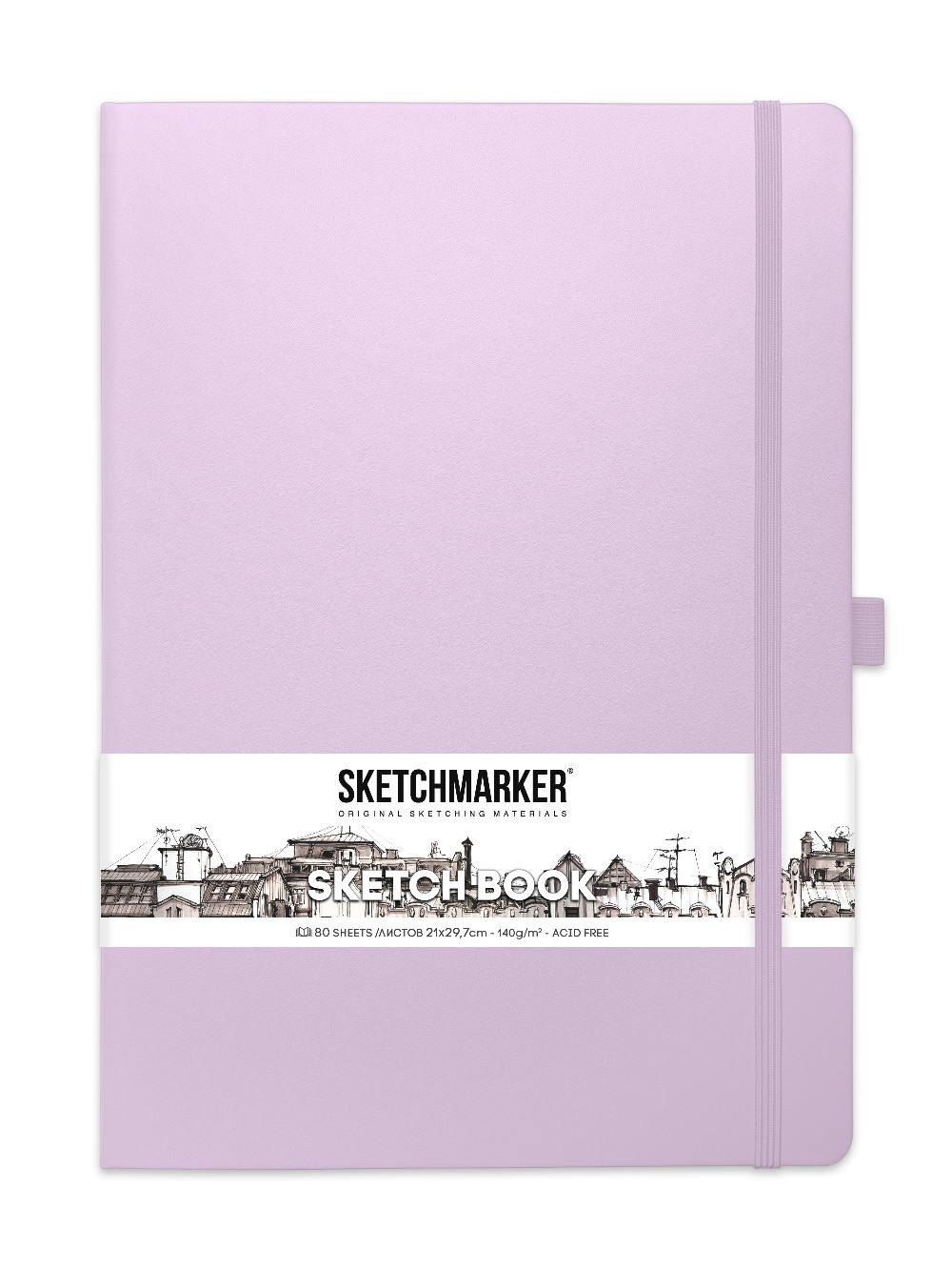 фото Скетчбук sketchmarker 2314704sm 140г/м2 21х29.7см., пастельно-фиолетовый