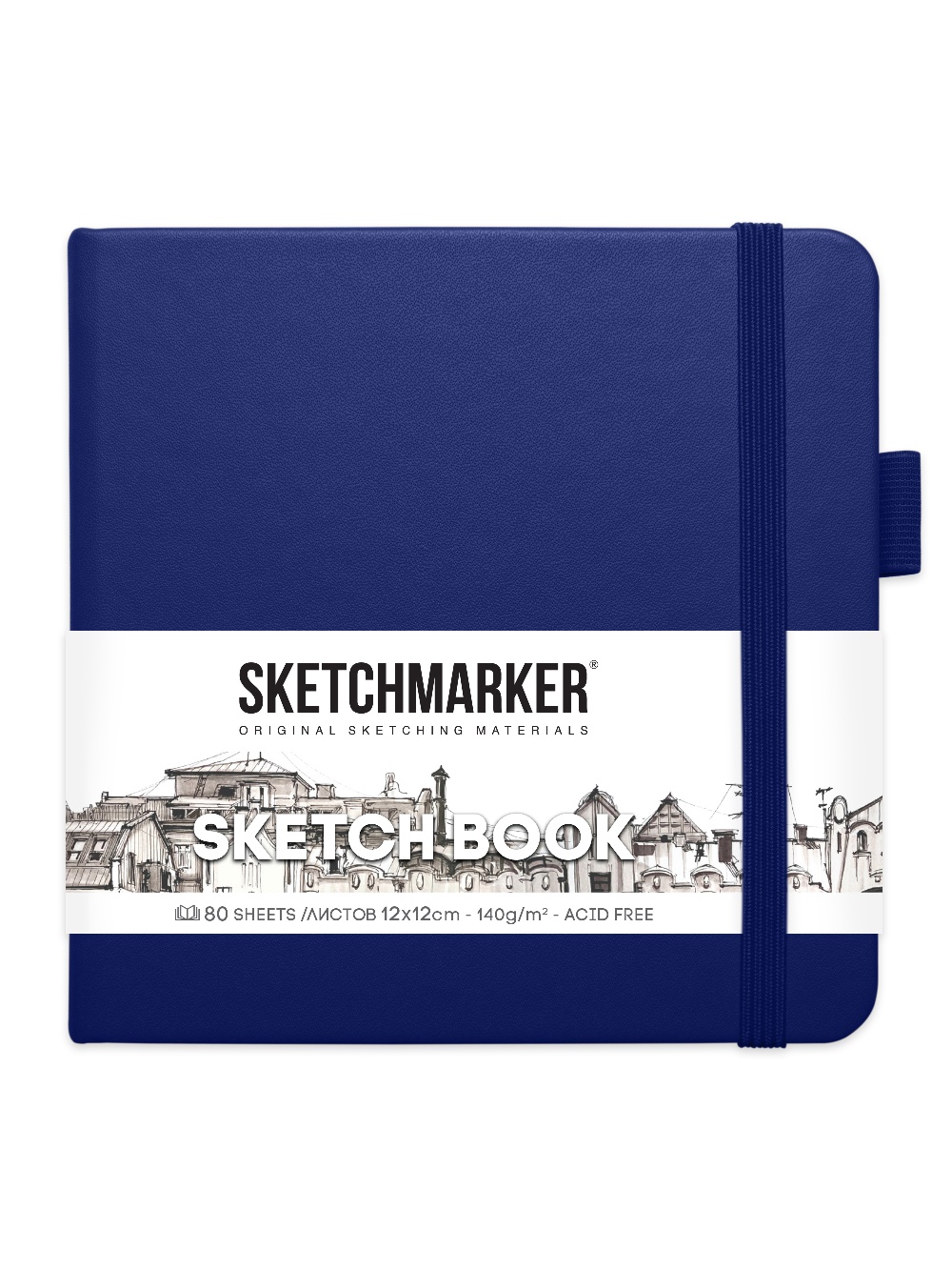 

Скетчбук Sketchmarker 2314802SM 140г/м2 12х12см., цв.: королевский синий