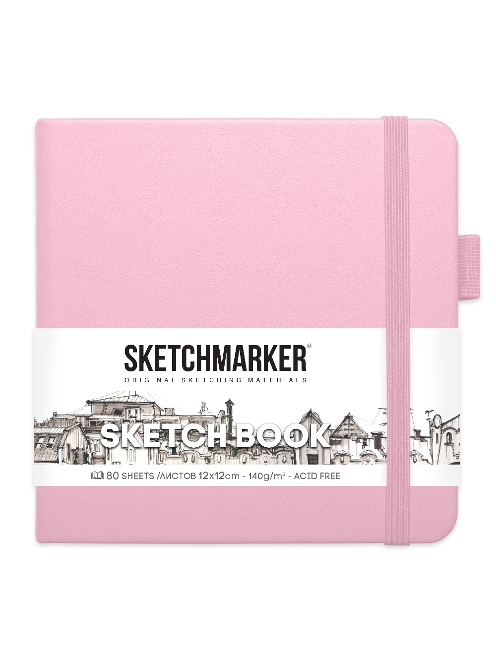 

Скетчбук Sketchmarker 2315002SM 140г/м2 12х12см. 160 стр., цвет: розовый