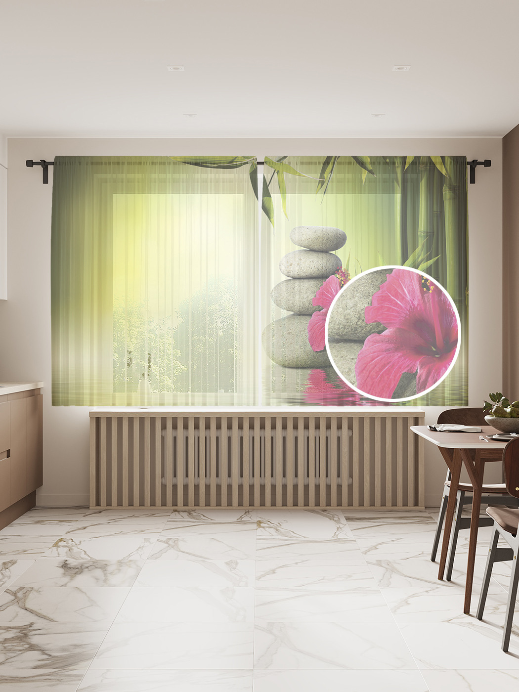 

Фототюль JoyArty "Территория комфорта", 145x180см (2 полотна с лентой + 50 крючков), Территория комфорта