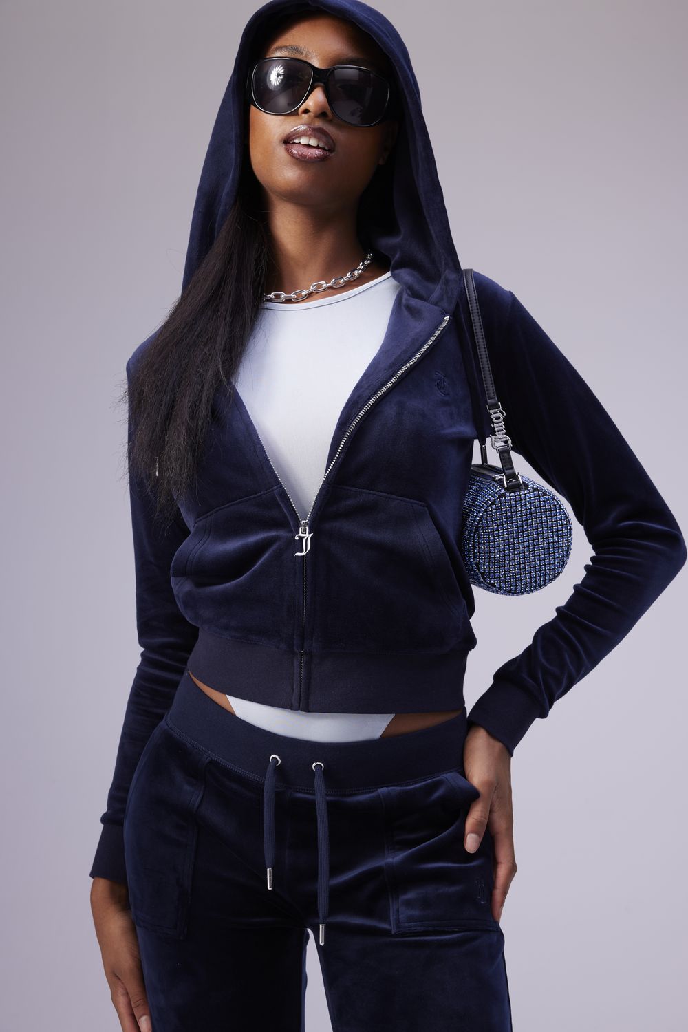 

Толстовка женская Juicy Couture JCAP176/131 синяя 44 RU, Синий, JCAP176/131