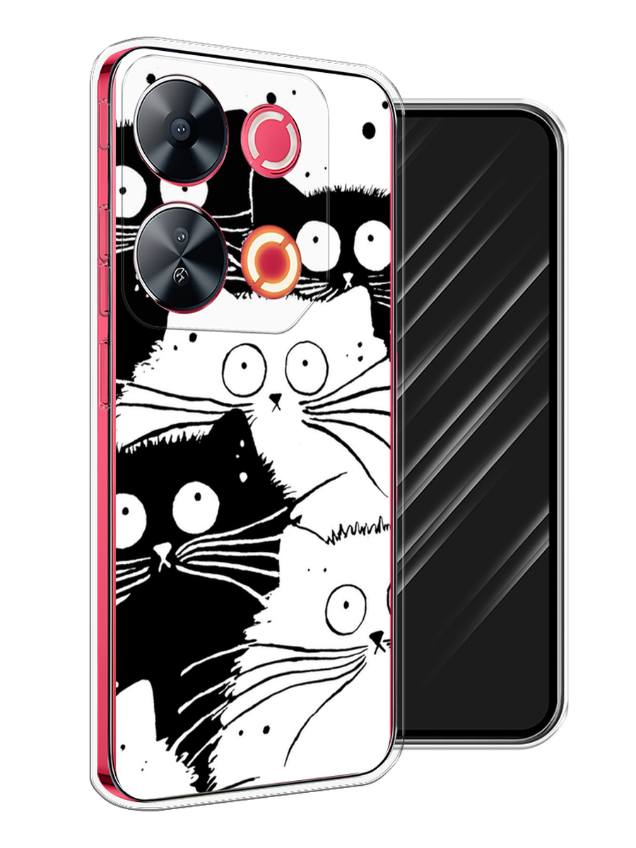 

Чехол Awog на Itel P65 "Коты черно-белые", Черный;белый, 3202350-1