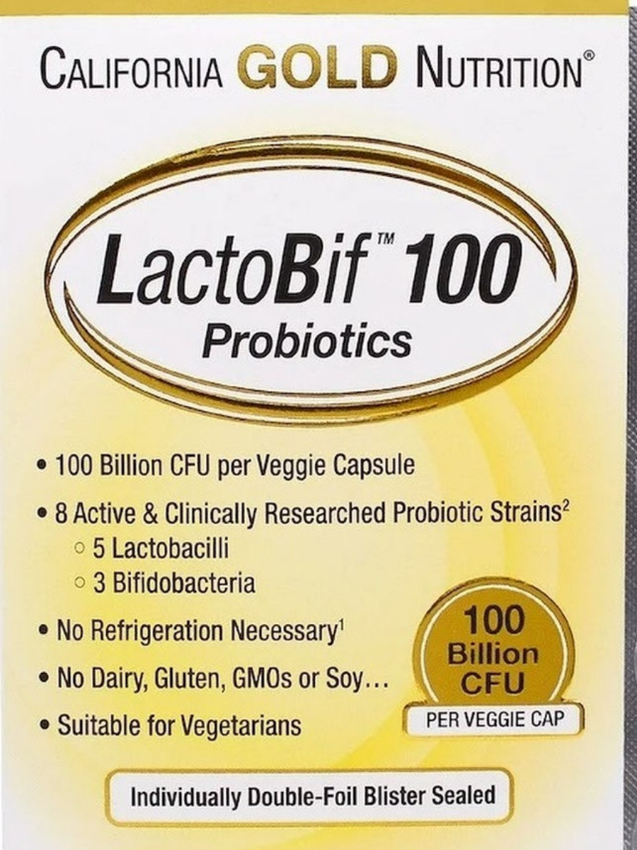 Купить Пробиотик California Gold Nutrition LactoBif 100 млрд КОЕ 30 растительных капсул