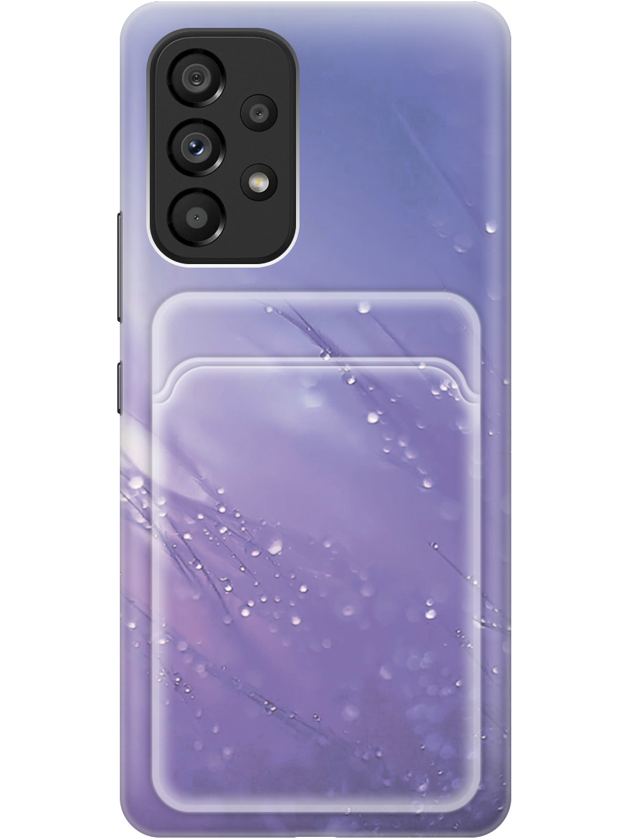 

Силиконовый чехол на Samsung Galaxy A53 5G с рисунком "Капли на синей траве", Белый;синий, 20012006