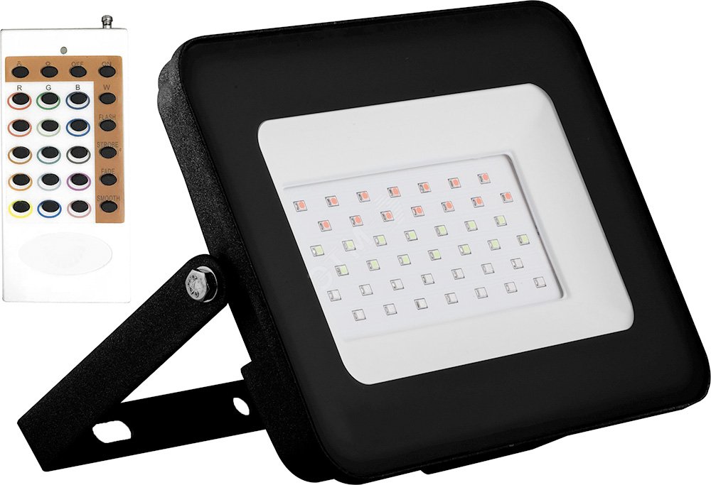 

Прожектор светодиодный ДО-20w RGB с ПДУ IP65 Feron, ETM7861759