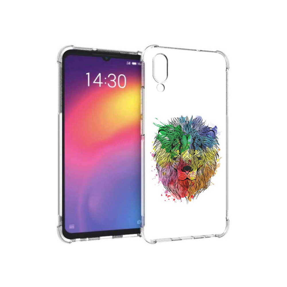 

Чехол MyPads Tocco для Meizu Note 9 разноцветный гордый лев (PT134513.88.573), Прозрачный, Tocco