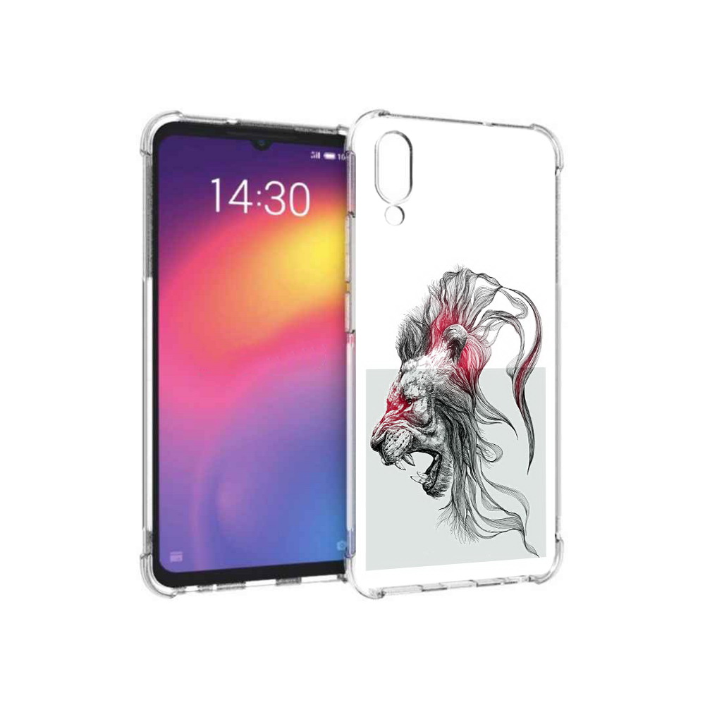 

Чехол MyPads Tocco для Meizu Note 9 разъяренный лев (PT134513.88.576), Прозрачный, Tocco