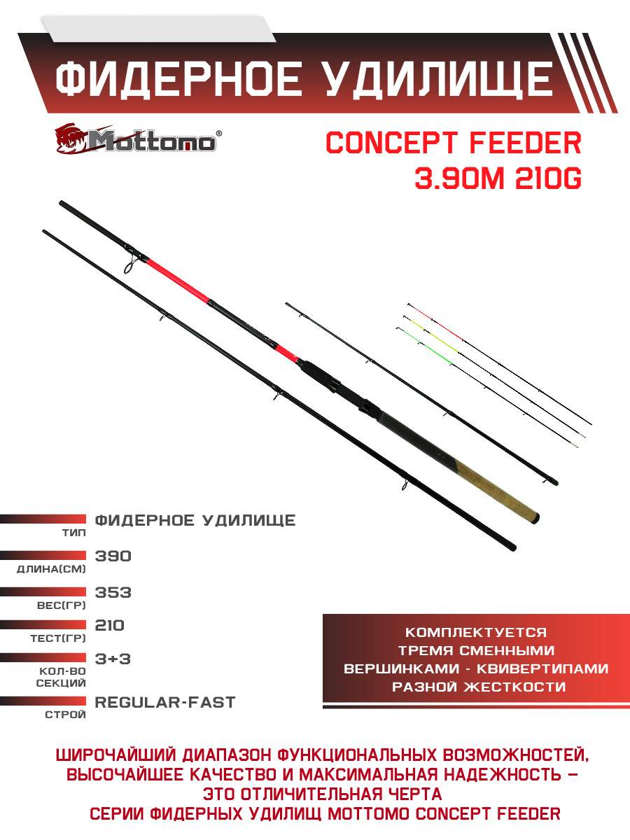 Фидерное удилище Mottomo Concept Feeder 390m 210g 5750₽