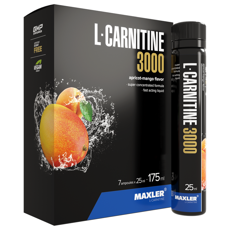 Карнитин Maxler L-Carnitine 3000 мг 7 порций по 25 мл вкус: Абрикос-манго