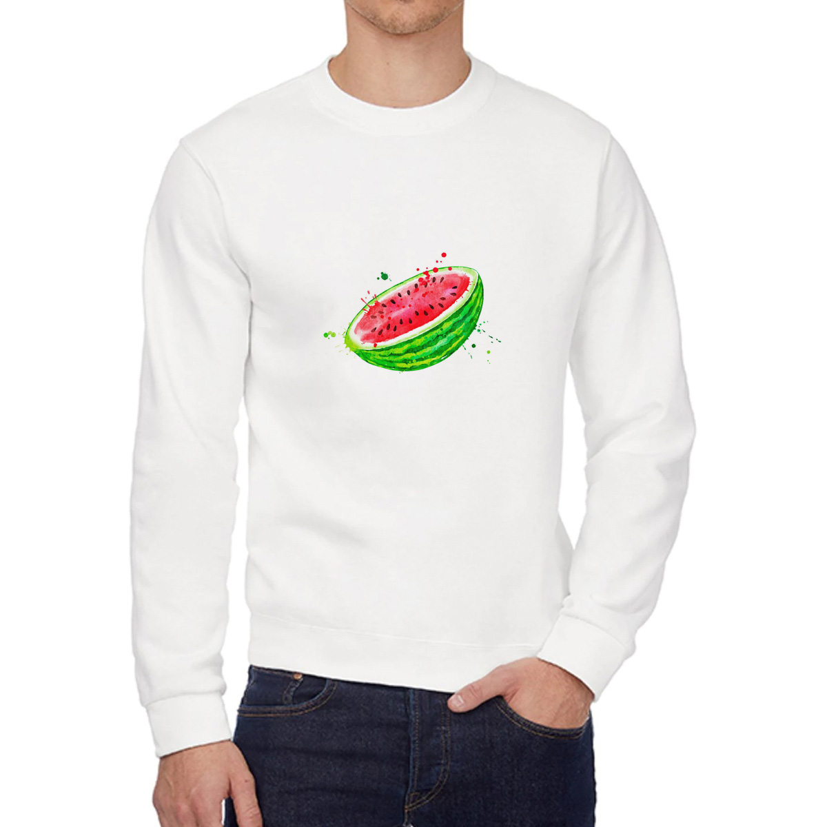 

Свитшот женский CoolPodarok Фрукты. Половинка арбуза белый 50 RU, W0501769