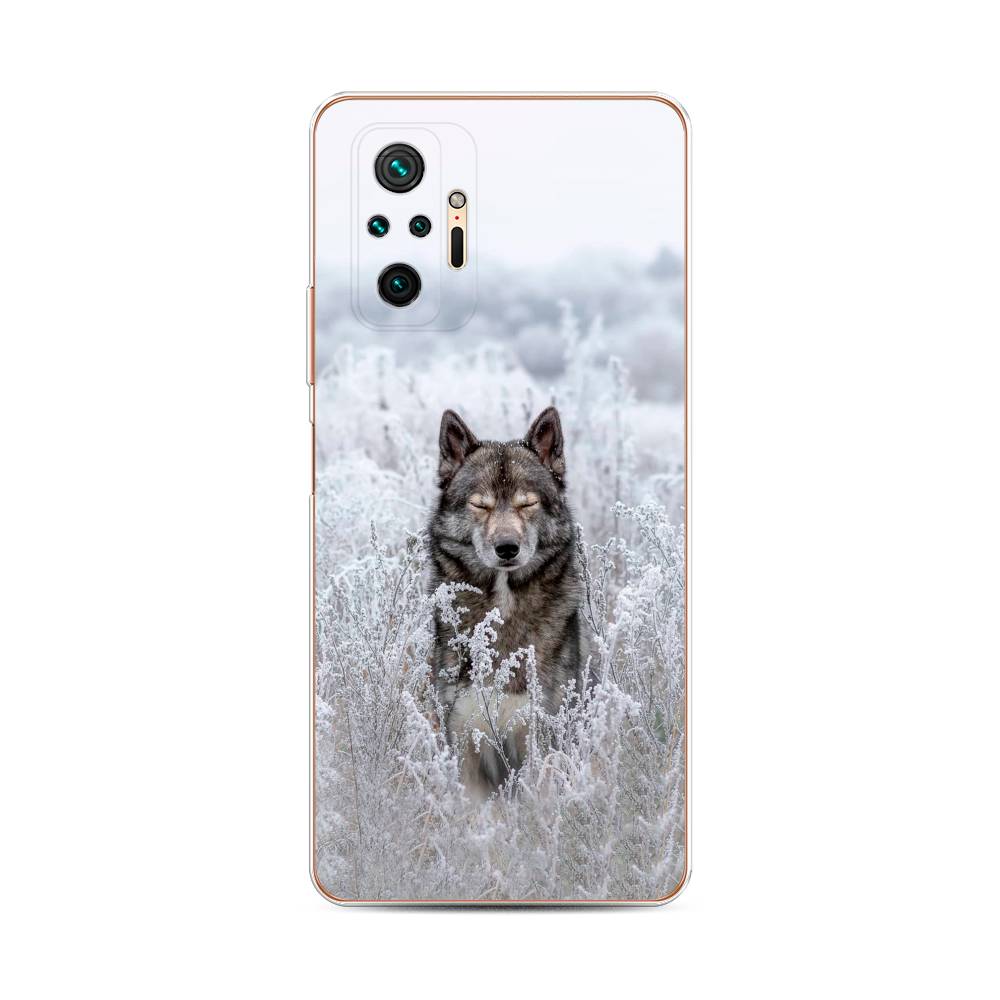 фото Чехол awog "волк в поле" для xiaomi redmi note 10 pro