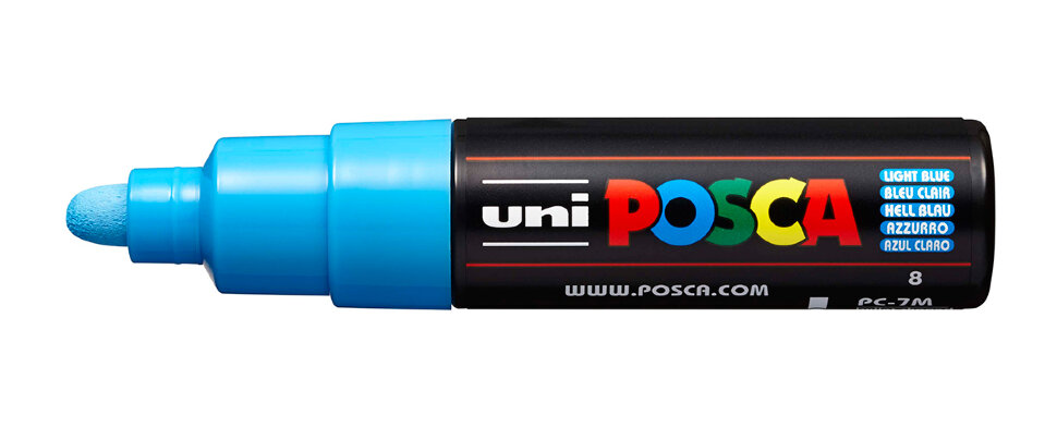 Маркер Uni POSCA PC-7M 4,5-5,5мм овальный (голубой (light blue) 8)