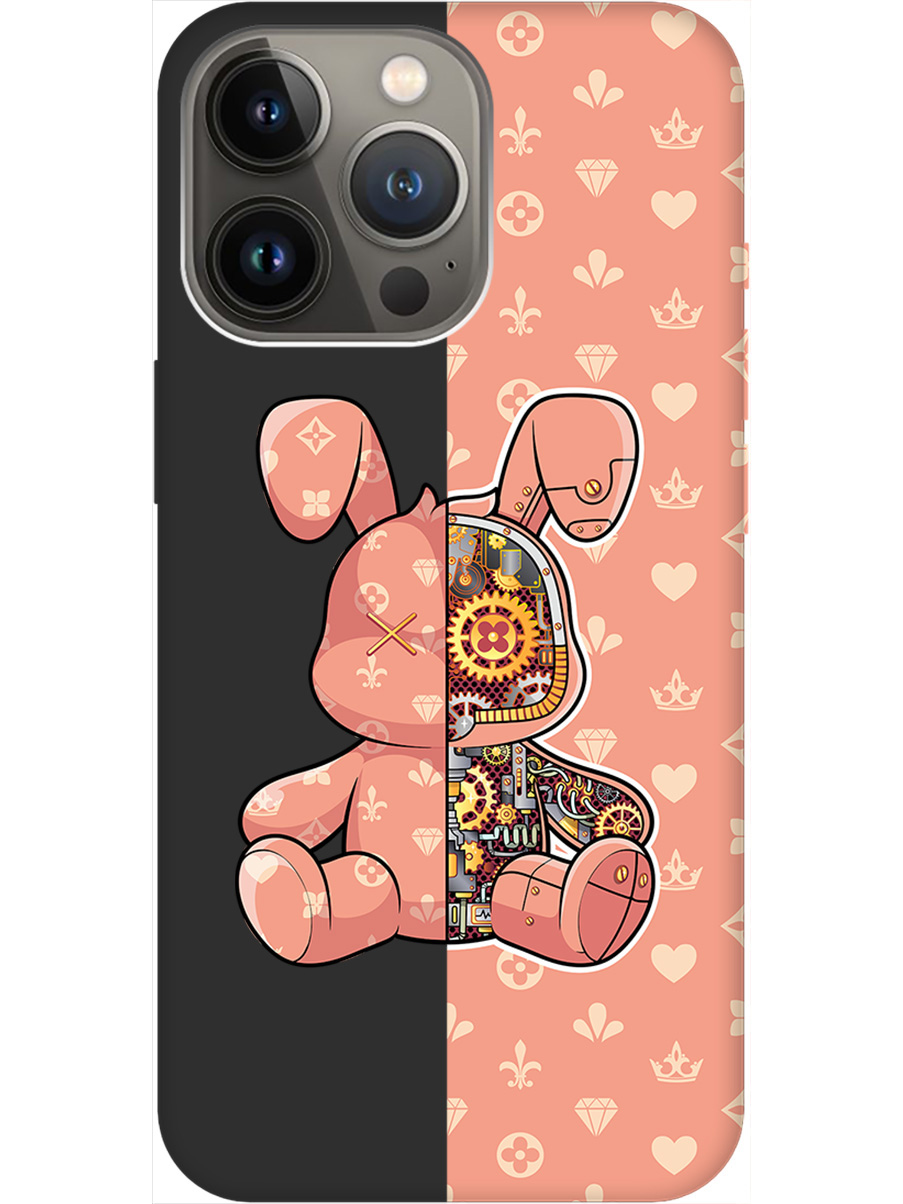 

Силиконовый чехол на Apple iPhone 14 Pro Max с принтом матовый черный 803173, Черный;бежевый;оранжевый, 745400871