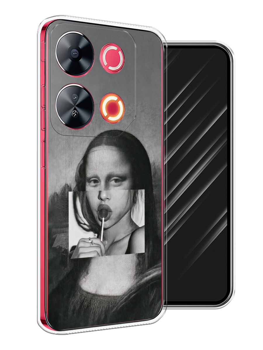 

Чехол Awog на Itel P65 "Mona Lisa sucking lollipop", Серый, 3202350-1
