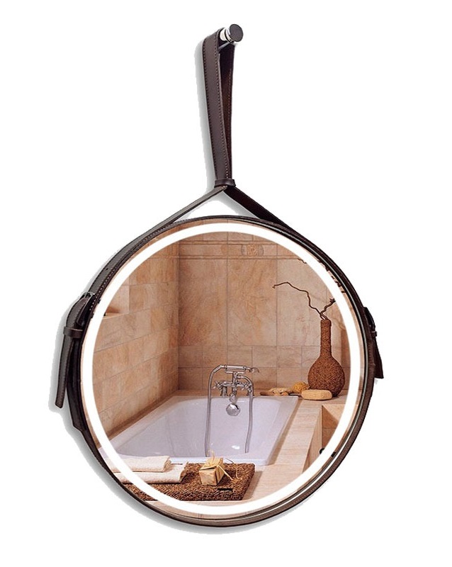 Зеркало для ванной Silver Mirrors Kapitan Light D61 с подсветкой, кожаный ремень брелок для ключей cartage кожаный