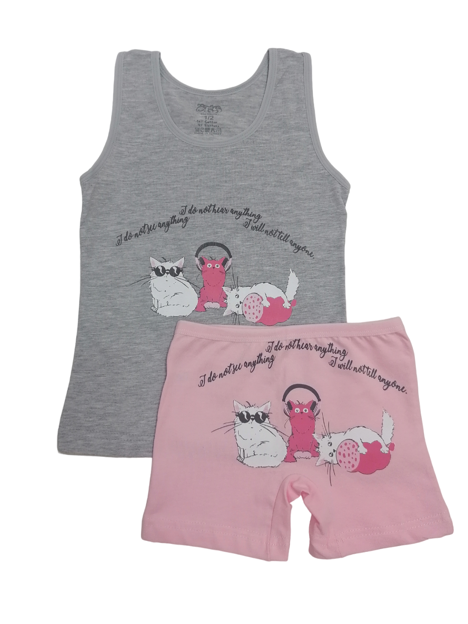 Комплект детского нижнего белья OTS 8624, серый, 98