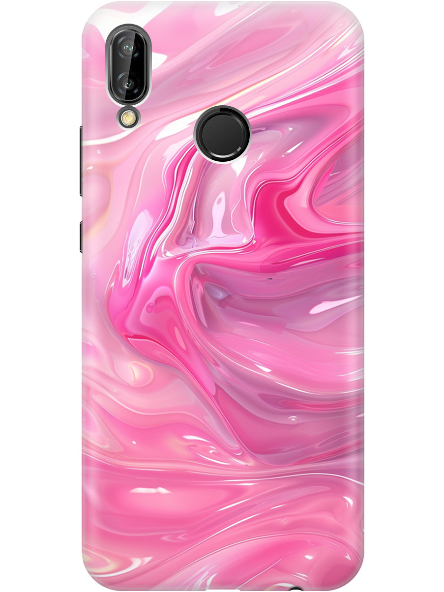 

Силиконовый чехол на Huawei P20 Lite / Nova 3e с принтом "Розовые волны", Прозрачный;розовый, 717614231