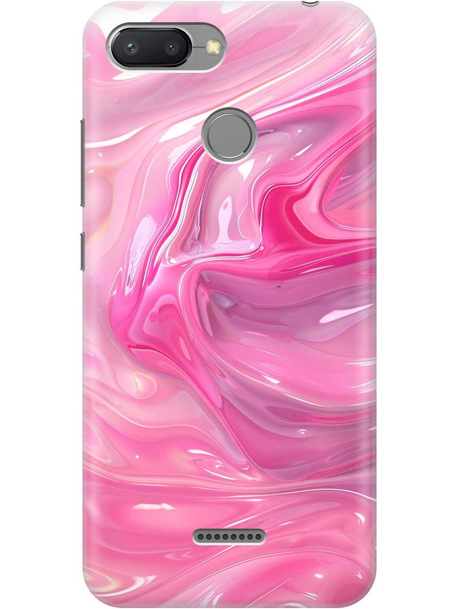 

Силиконовый чехол на Xiaomi Redmi 6 с принтом "Розовые волны", Прозрачный;розовый, 718587031