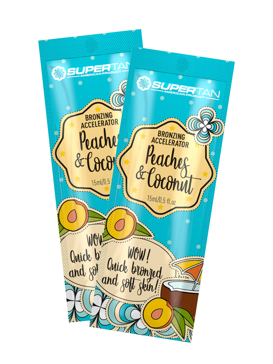 фото Активатор загара peaches & coconut cream supertan, 2 шт х 15 мл