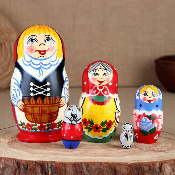 

Матрёшка Лукошка, 5 кукольная, 17 см