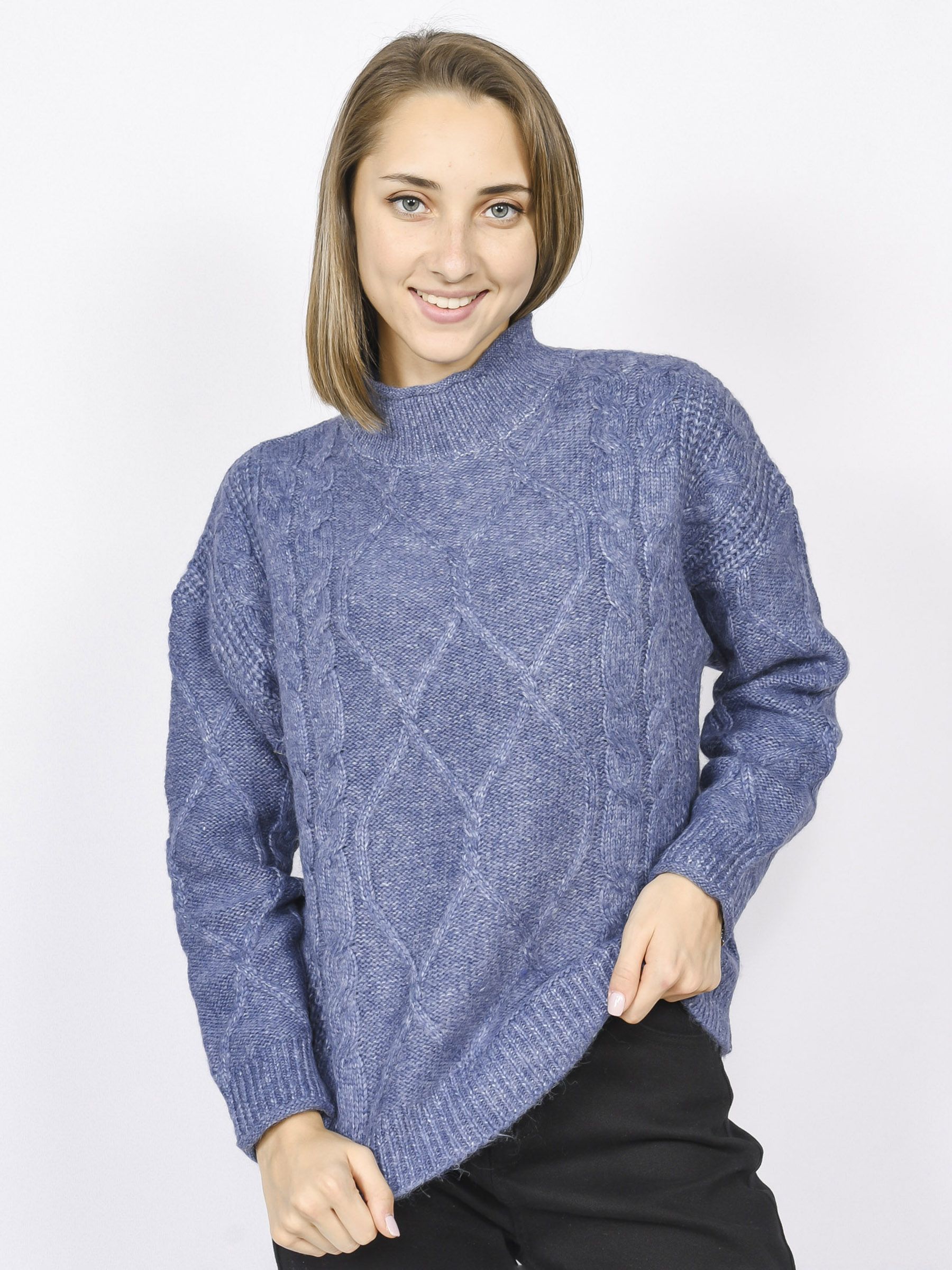 

Свитер женский Cortefiel Wool jumper синий M, Wool jumper