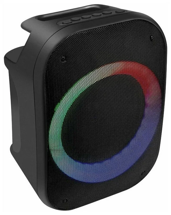 Портативная акустика Perfeo Disco Ring 6.5 черная LED, FM, MP3 USB/microSD, AUX, TWS, MIC,