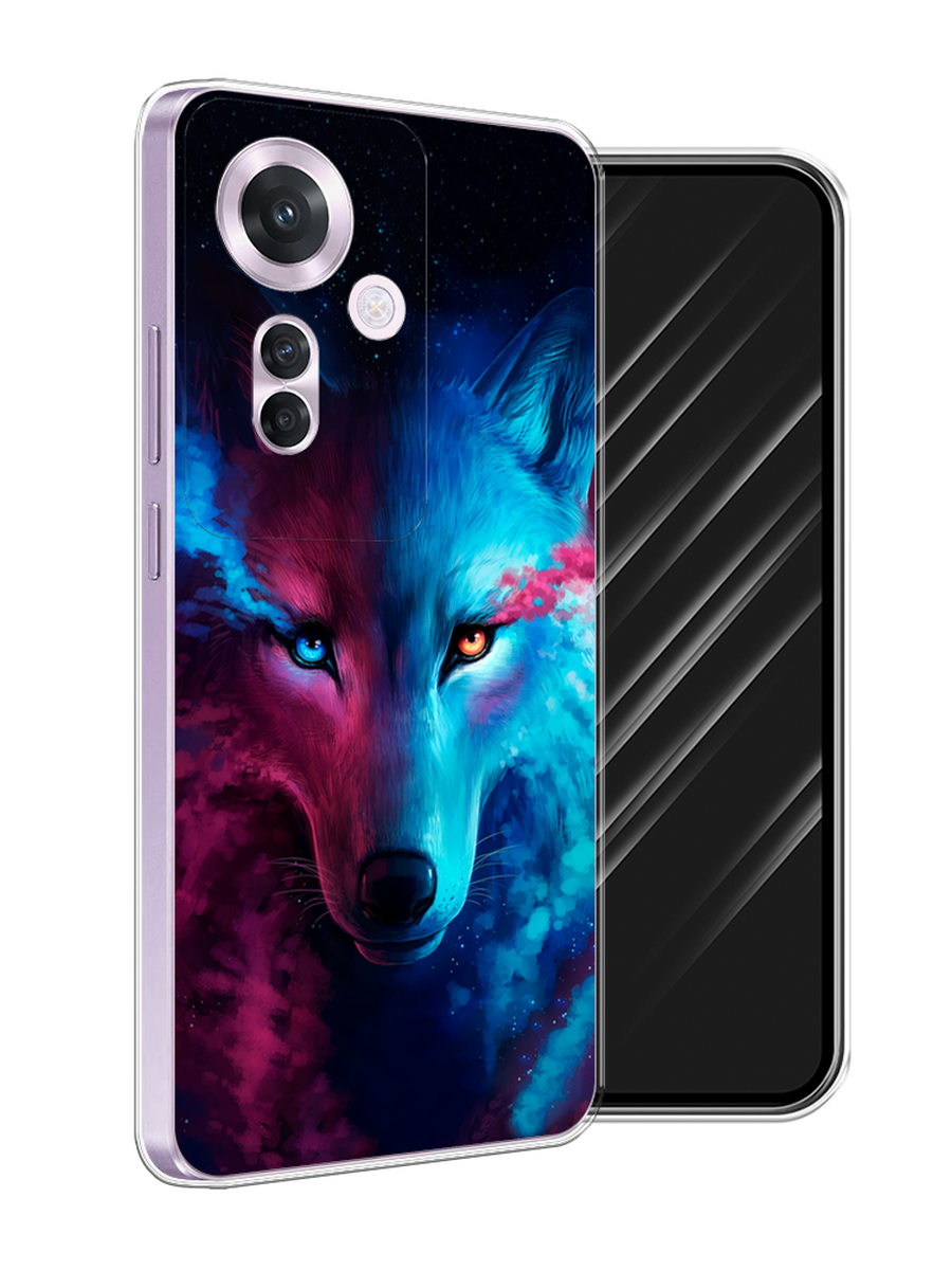 

Чехол Awog на Oppo Reno 11F "Волшебный волк", Голубой;розовый, 2516650-1