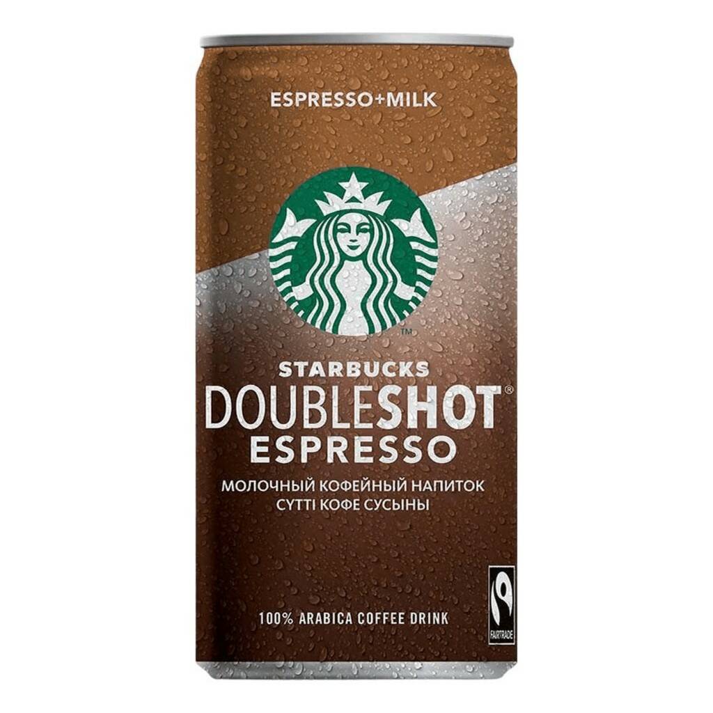 Молочный кофейный напиток Starbucks Doubleshot Espresso Black 0% 200 мл бзмж