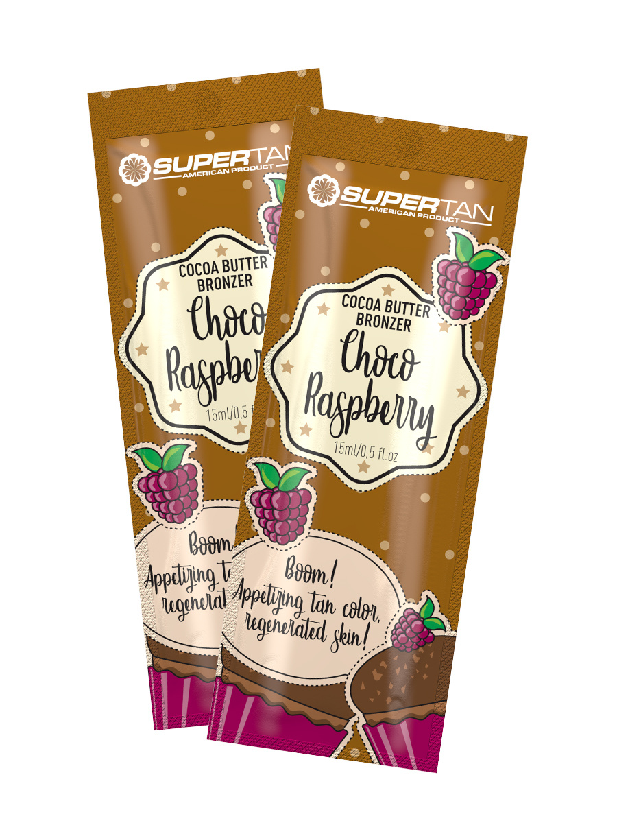 фото Крем ускоритель загара choco raspberry bronzer supertan, 2 шт х 15 мл