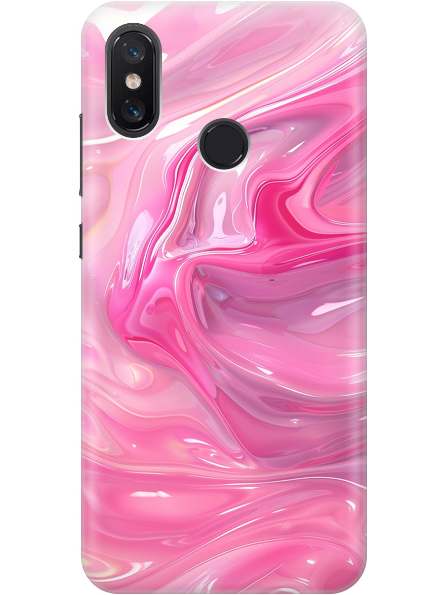 

Силиконовый чехол на Xiaomi Mi 8 с принтом "Розовые волны", Прозрачный;розовый, 718409931