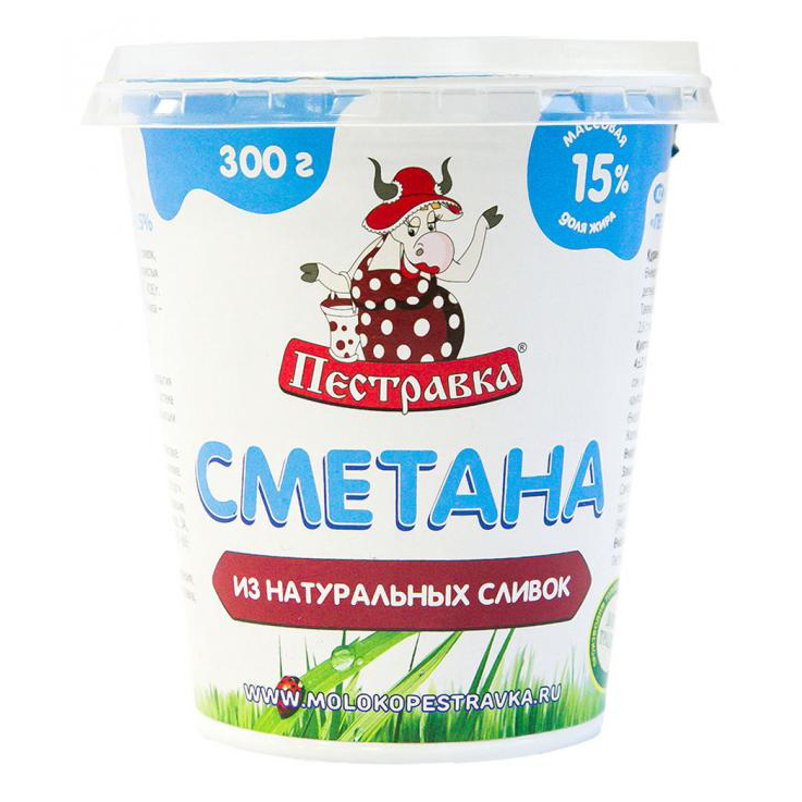 фото Сметана пестравка 15% 340 г бзмж