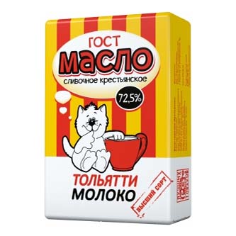 фото Сливочное масло тольяттимолоко крестьянское гост 72,5% 180 г бзмж