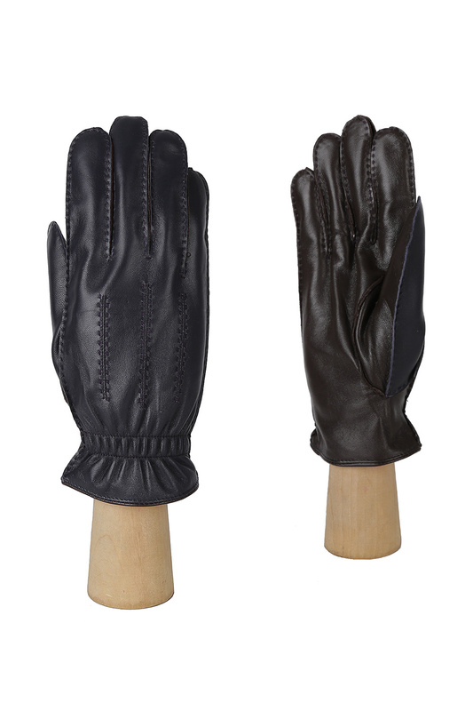 фото Перчатки мужские fabretti 12.87-12—2 blue—chocolat_9,5 синие/коричневые, р. 9.5