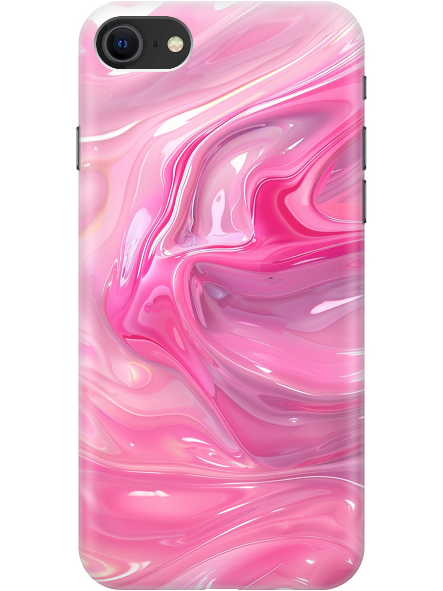 

Силиконовый чехол на Apple iPhone SE (2022) / SE (2020) / 8 / 7 с принтом "Розовые волны", Прозрачный;розовый, 713043231