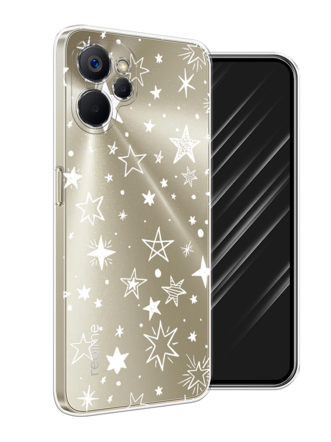 

Чехол Awog на Realme 9i 5G/10T 5G "Звездочки графика белая", Прозрачный;белый, 2514050-1
