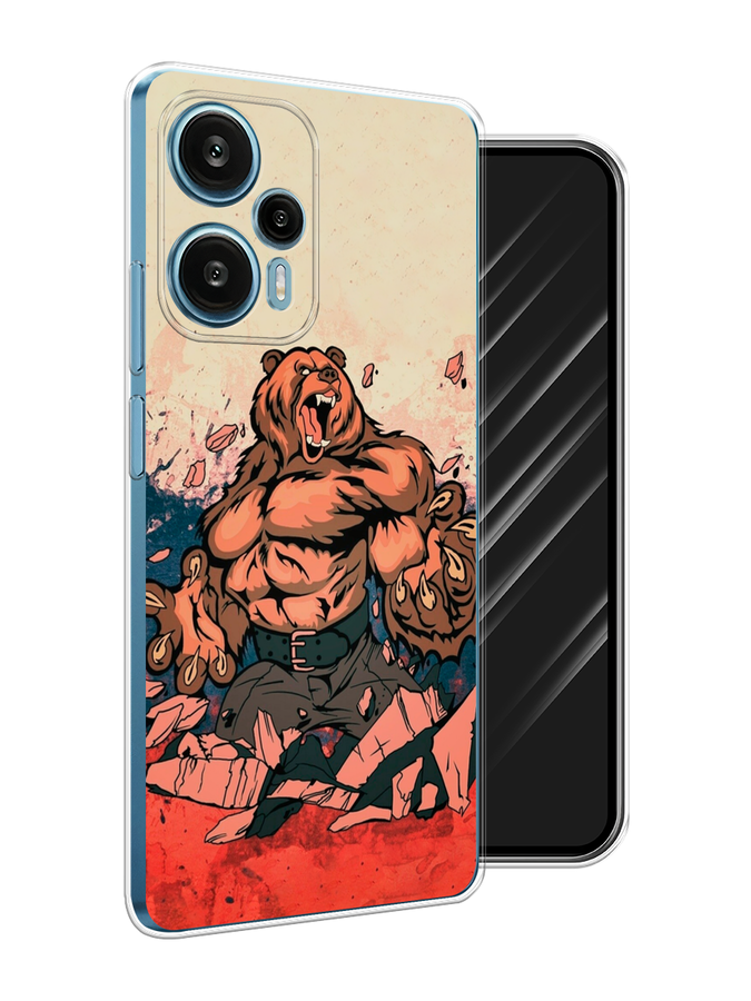 

Чехол Awog на Xiaomi Redmi Note 12 Turbo, Poco F5 "Медведь с флагом РФ", Коричневый;синий;красный, 318750-1