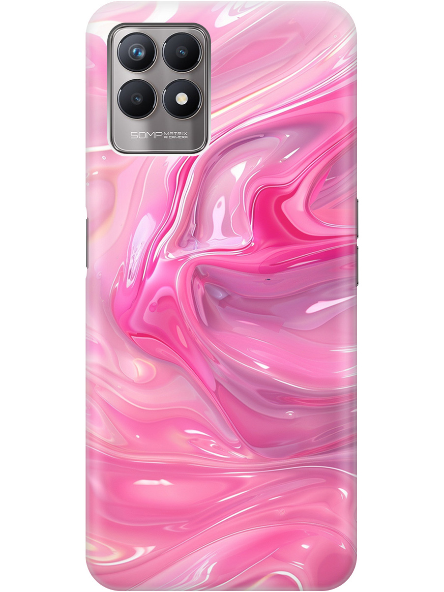

Силиконовый чехол на Realme 8i с принтом "Розовые волны", Прозрачный;розовый, 735001031
