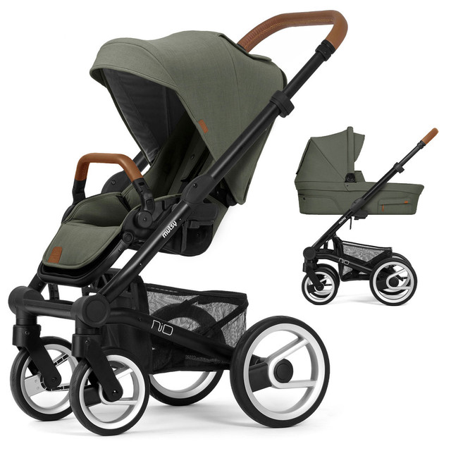 

Коляска 2в1 Mutsy Nio Adventure Sea green шасси Cognac grip black +, Nio