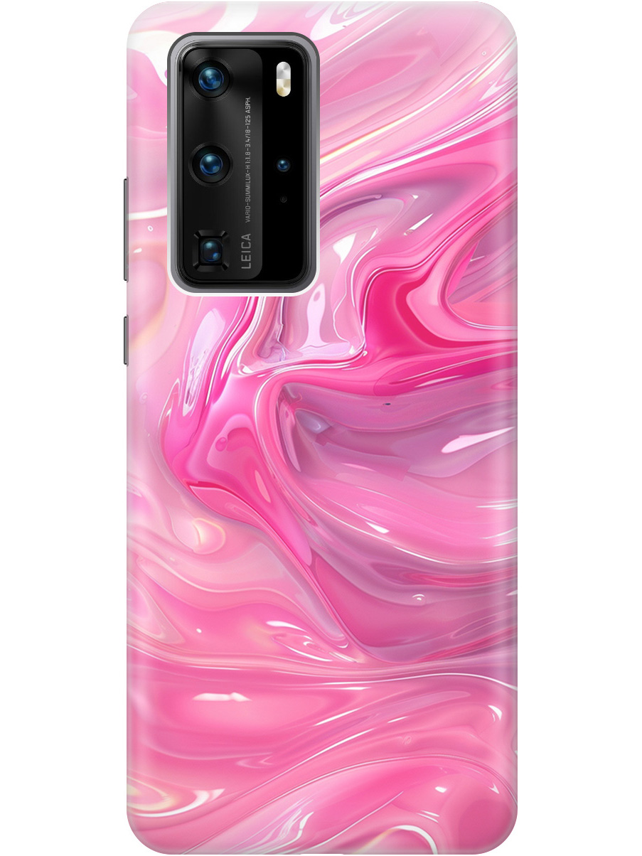 

Силиконовый чехол на Huawei P40 Pro с принтом "Розовые волны", Прозрачный;розовый, 722839231