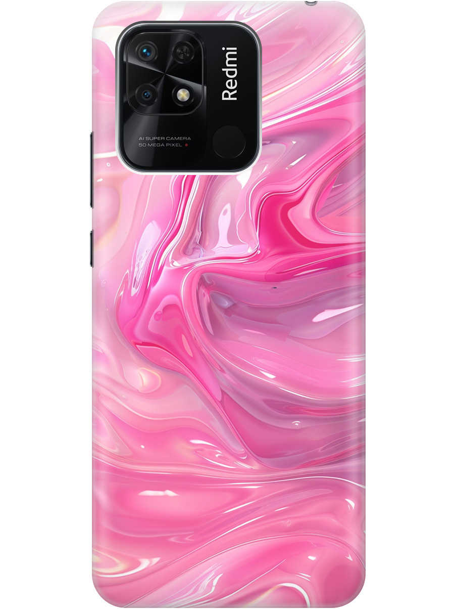 

Силиконовый чехол на Xiaomi Redmi 10C с принтом "Розовые волны", Прозрачный;розовый, 736538731