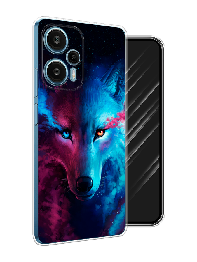 

Чехол Awog на Xiaomi Redmi Note 12 Turbo, Poco F5 "Волшебный волк", Голубой;розовый, 318750-1