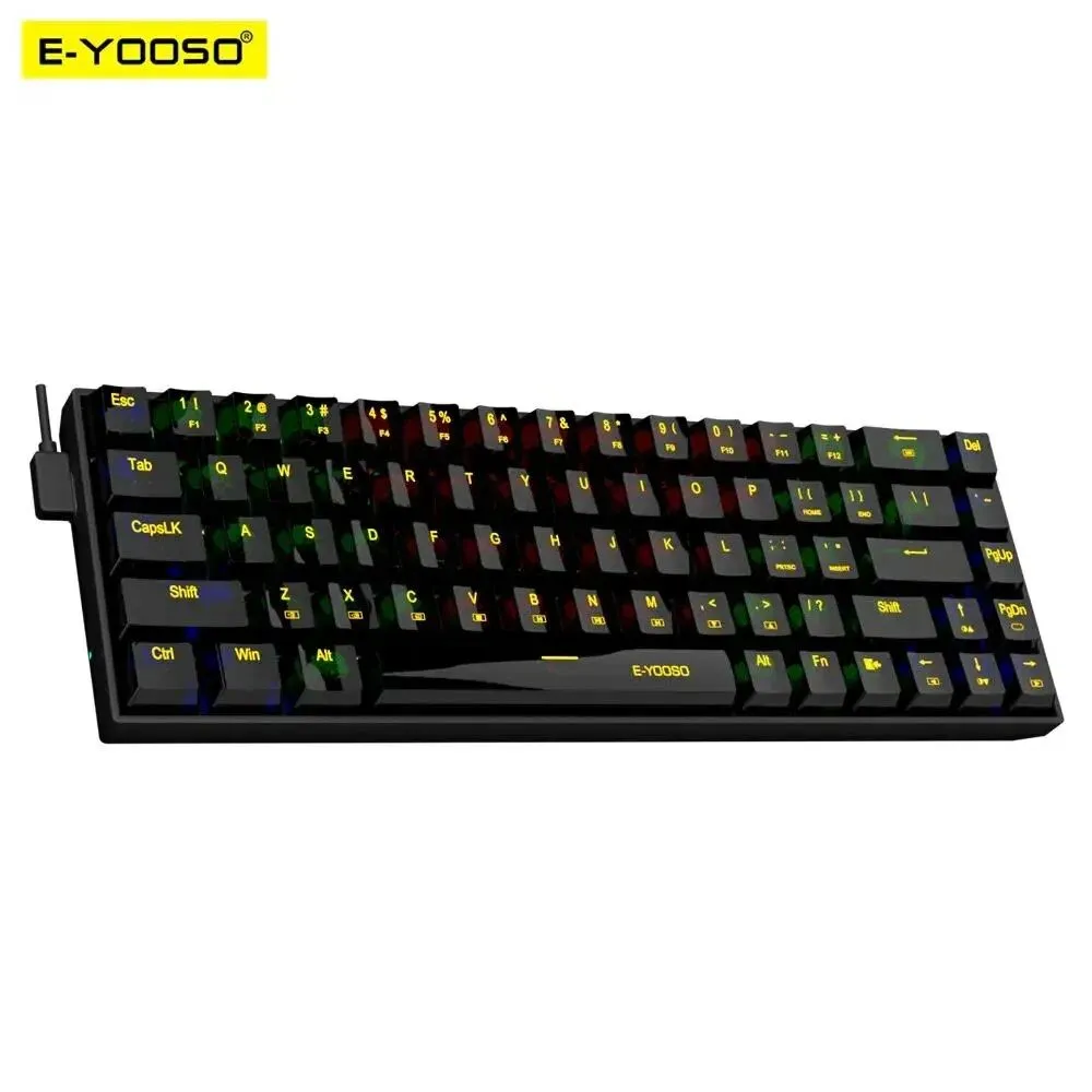 Проводная клавиатура E-YOOSO прозрачный, черный (Z-686RGB-WG-RU black)