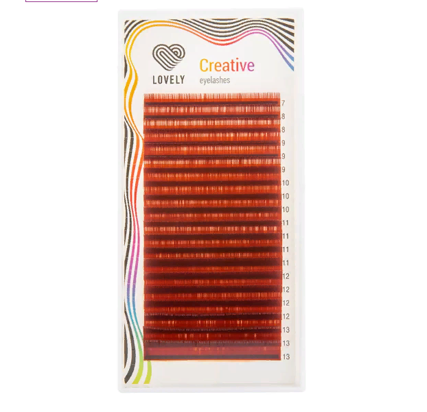 

Ресницы Lovely винные red wine 20 линий mix изгиб C+ толщина 0,10 длина 7-13