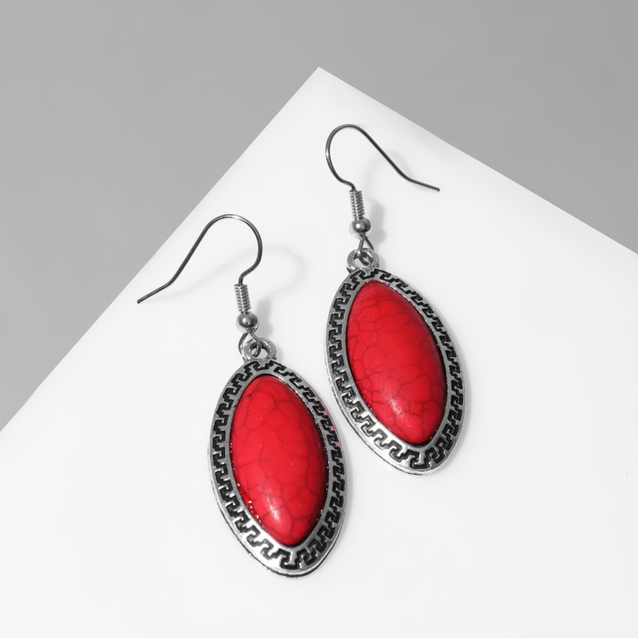 

Серьгииз бижутерного сплава Queen Fair Коралл, камень искусственный, Коралл