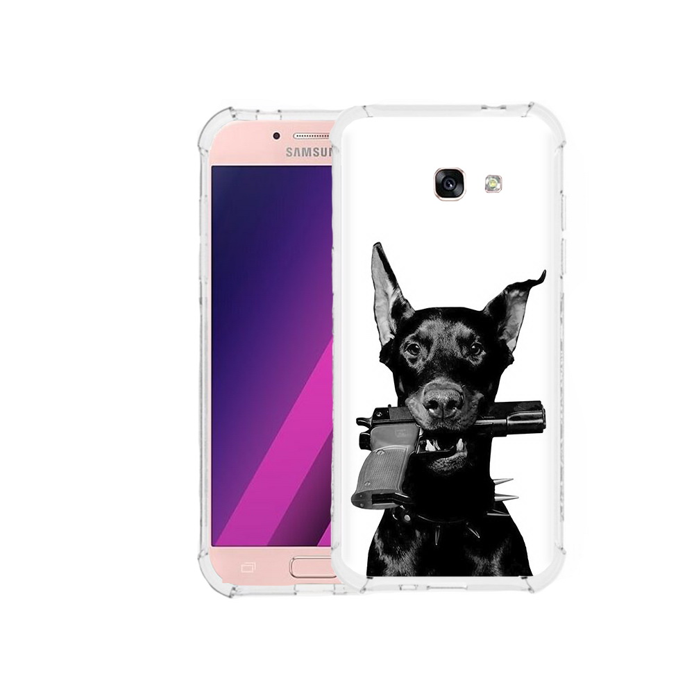 

Чехол MyPads Tocco для Samsung Galaxy A5 доберман с пистолетом (PT51293.578.331), Прозрачный, Tocco