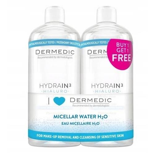Мицеллярная вода Dermedic Hydrain3 Hialuro H2O 500 мл 2 шт