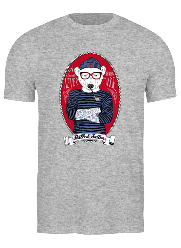 

Футболка мужская Printio Моряк серая 3XL, Серый, Моряк