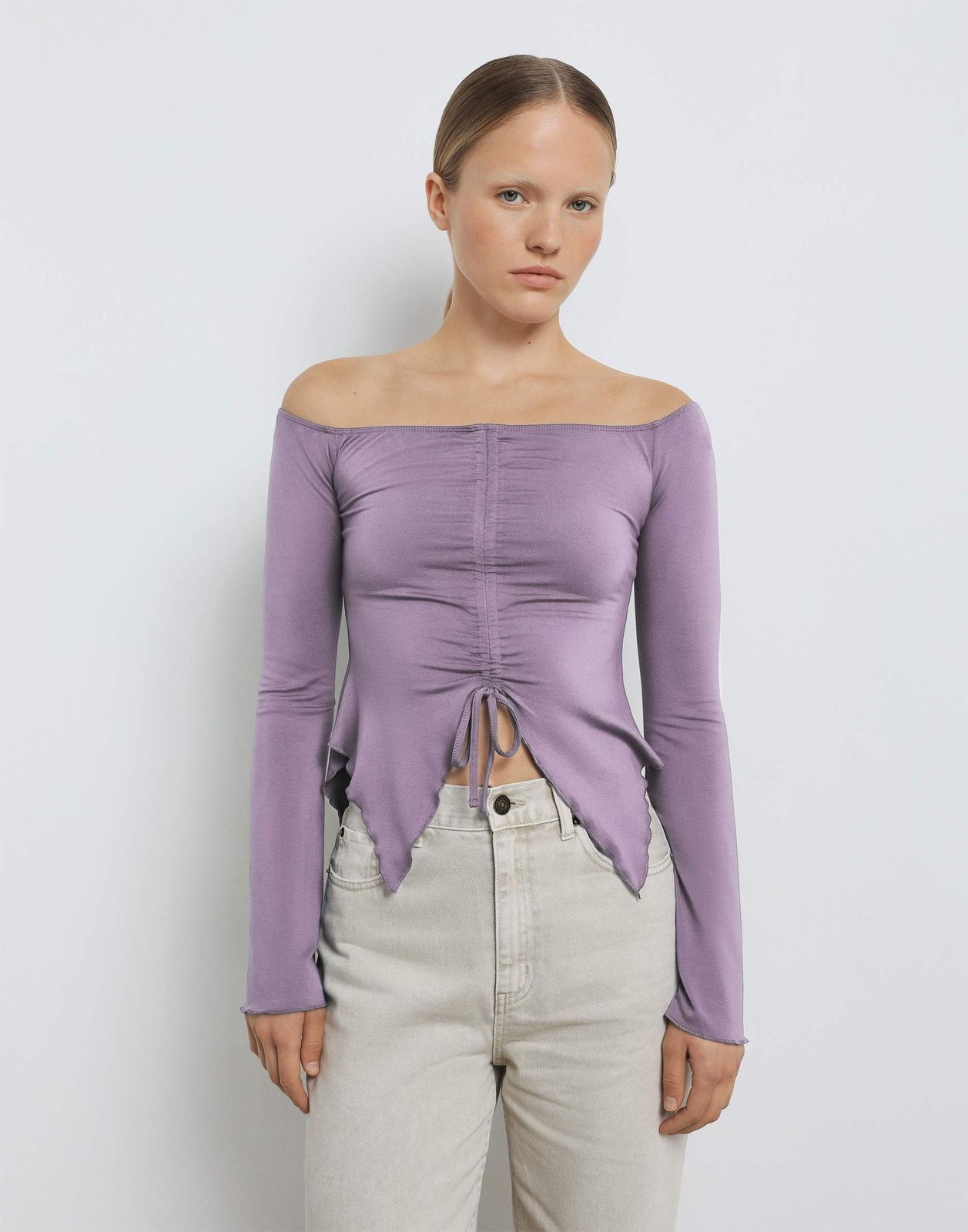 Лонгслив женский Gloria Jeans GKT023839 сиреневый XXS158 539₽